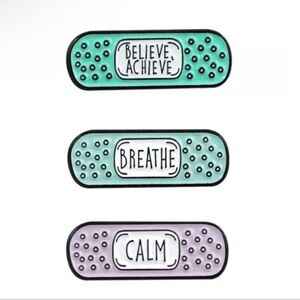 Set of Three Inspirational Bandage Stickers Enamel Metal Pins